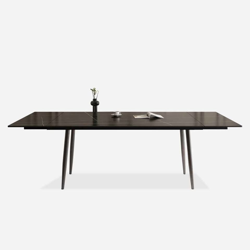 Expandable Dining Table (Sintered Stone, Black) - New - photo 3
