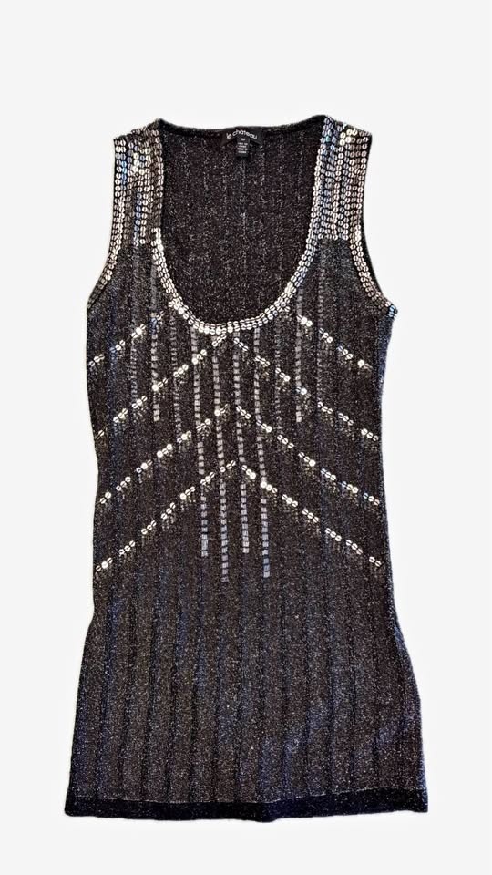 Le Château Metallic Knit Sparkle Tank Top – Y2K Glam Party Holid