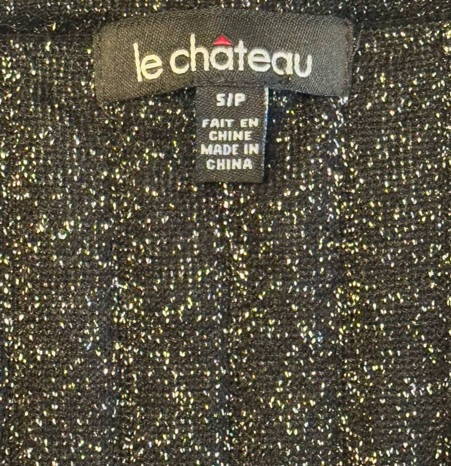 Le Château Metallic Knit Sparkle Tank Top – Y2K Glam Party Holid - photo 3