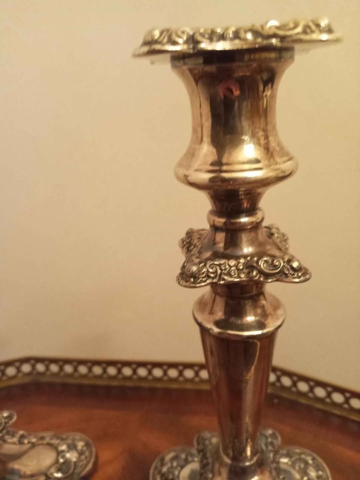 Antique BP Silver Plate Candlesticks - photo 2