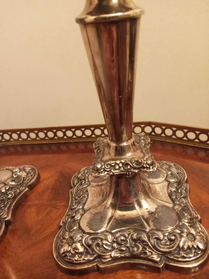Antique BP Silver Plate Candlesticks - photo 4