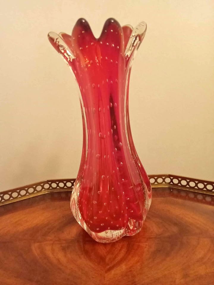 MURANO "Bullicante" Glass Vase
