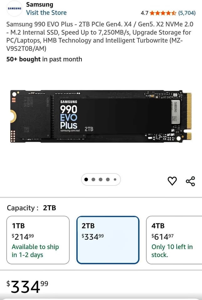 Samsung 990 Evo Plus 2TB NVMe SSD