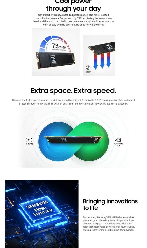 Samsung 990 Evo Plus 2TB NVMe SSD - photo 2