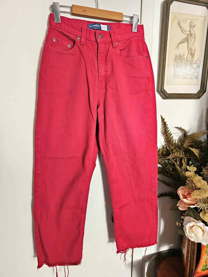 Size 26 Vintage Red Liz Claiborne High Rise Cropped Jeans