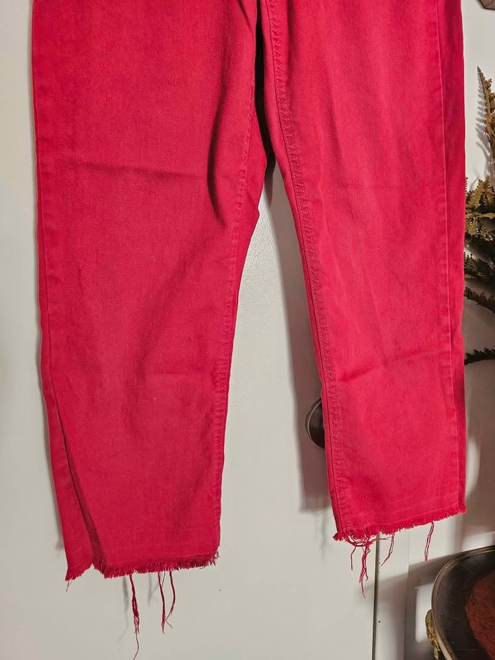 Size 26 Vintage Red Liz Claiborne High Rise Cropped Jeans - photo 4