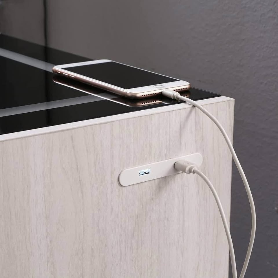 Modern 3-Drawer Nightstand w/ Wireless Charging & LED - photo 3