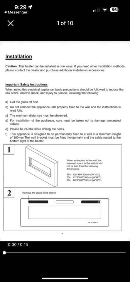 Brand New 60" Electric Fireplace - photo 3