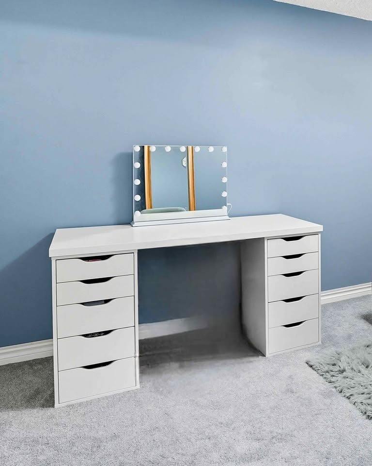 IKEA LAGKAPTEN / ALEX White Desk with Two Drawer Units