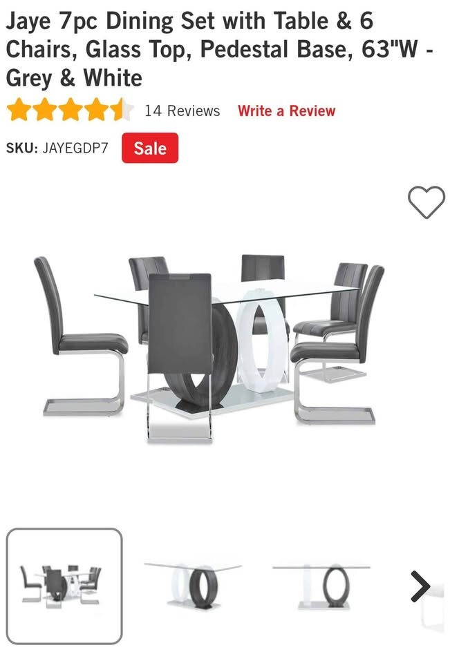 7pc Dining Set w/ Glass Top Table & 6 Chairs - photo 3