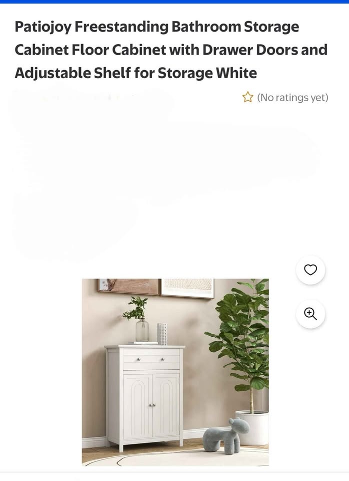 White Floor Cabinet with Drawer Doors and Adjustable Shelf - photo 5