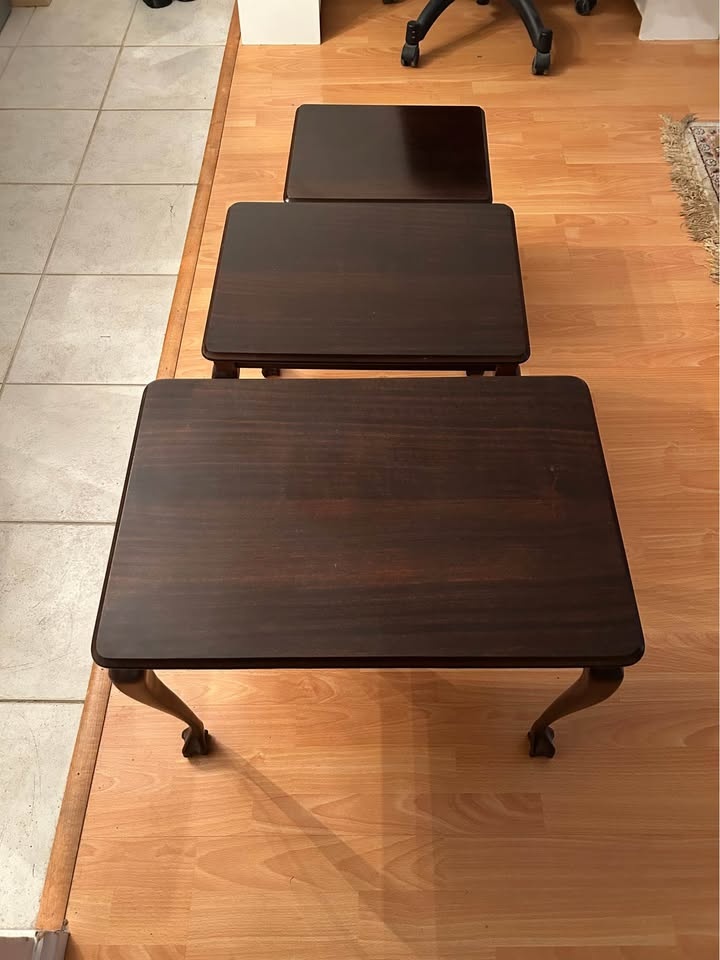 Solid Wood Set of 3-Stackable Side Tables! (Cash only) - photo 3