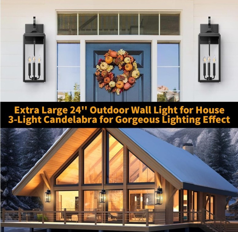 24" Extra Large Outdoor Wall Light, Sconce, Waterproof Modern La - photo 2