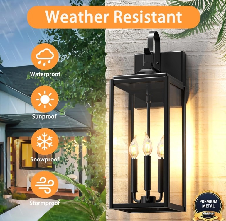 24" Extra Large Outdoor Wall Light, Sconce, Waterproof Modern La - photo 4