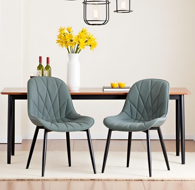 Dining Room Chairs Set of 2, Grayish Green