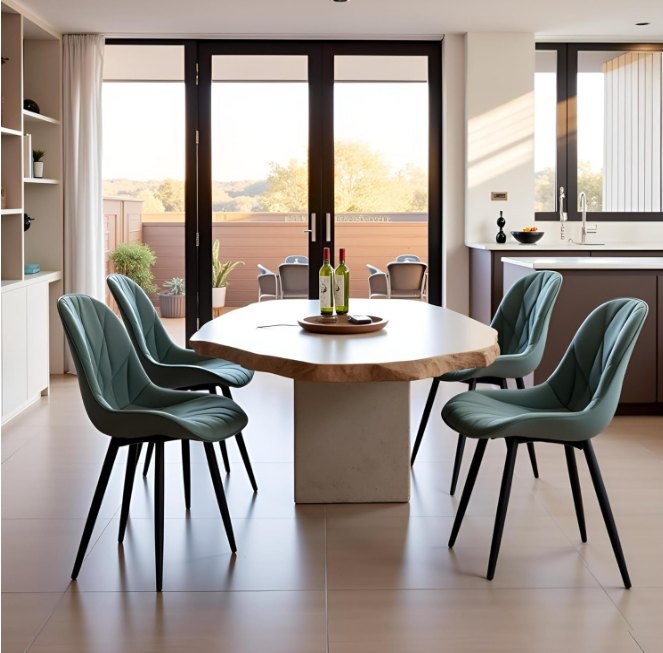 Dining Room Chairs Set of 2, Grayish Green - photo 3