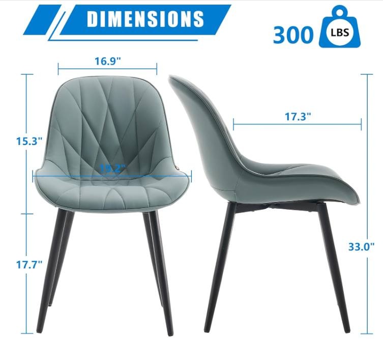 Dining Room Chairs Set of 2, Grayish Green - photo 4
