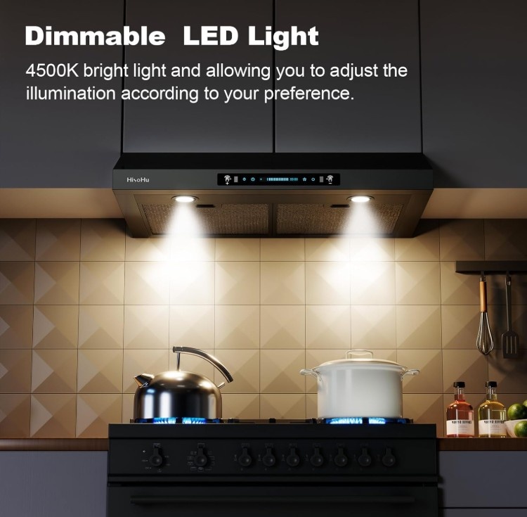 Under Cabinet Range Hood, 900CFM, Gesture Control, Stainless Ste - photo 5