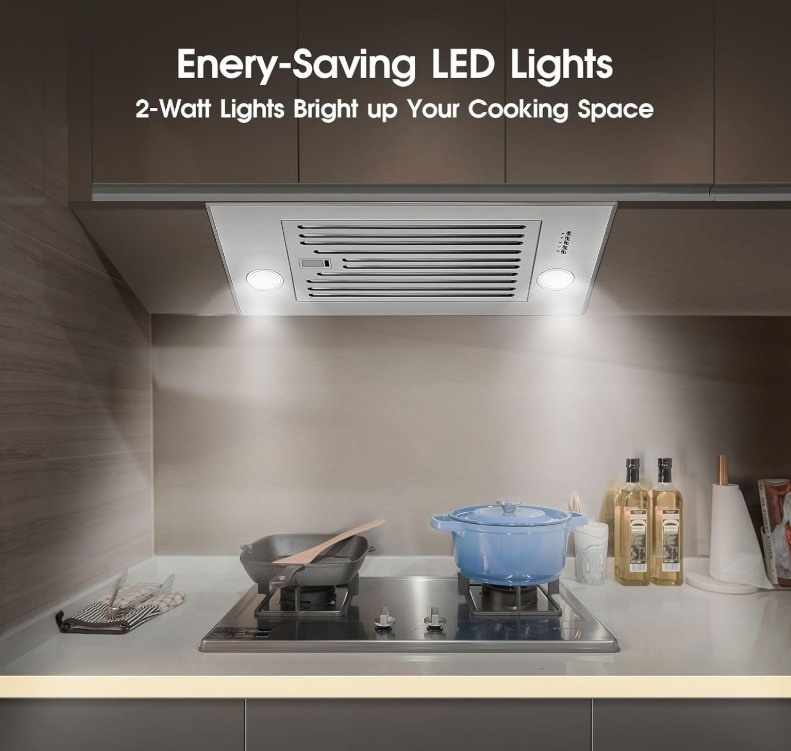 24" Range Hood Insert - 600CFM, Ducted/Ductless, Stainless Steel