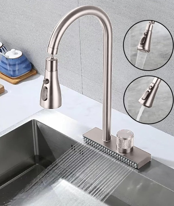 Flying Rain Faucet, G1/2 Waterfall Faucet, Modern Pull Out