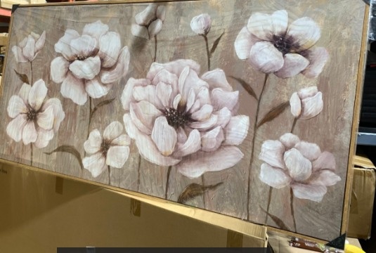 White Floral Canvas Art - 73.5x147cm - photo 5