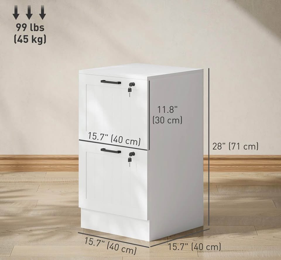 2 Drawer Filing Cabinet with Lock - Brand New - photo 3