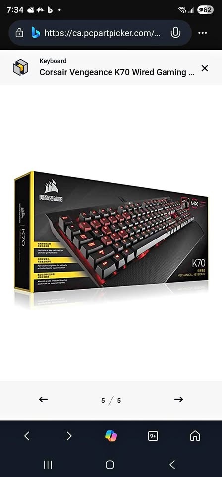 Corsair Vengeance K70 Gaming Keyboard - Cherry MX Blue