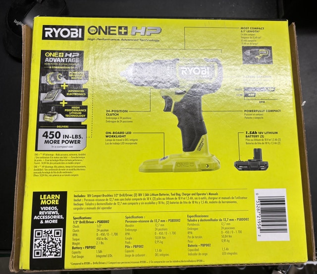 RYOBI Drill Starter Kit with Battery - photo 2