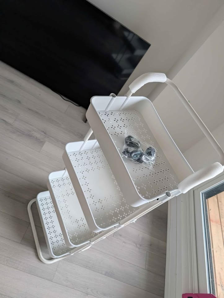 White 4-Tier Rolling Storage Cart - photo 2