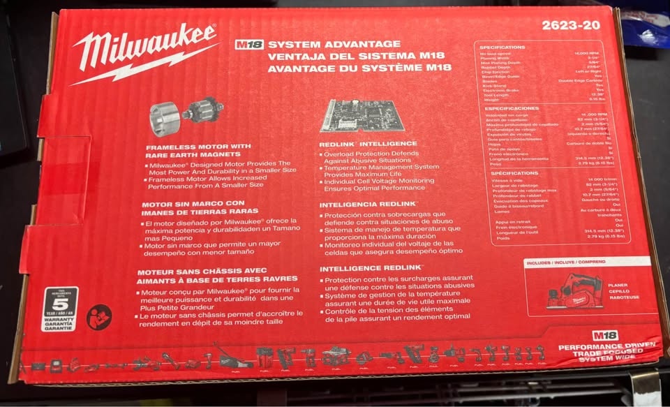 Milwaukee Planer M18 2623-20 Cordless 3-1/4 inch - photo 2