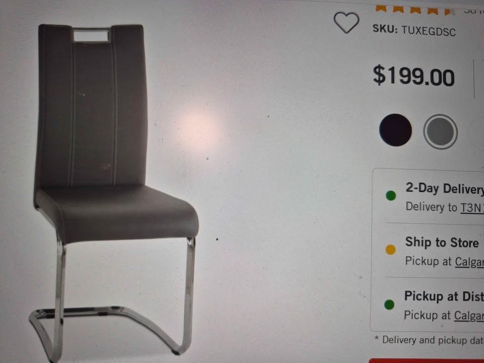 Grey Faux Leather Cantilever Dining Chairs (Set of 6) - photo 4