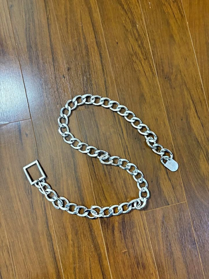 Large Silver Chain Belt