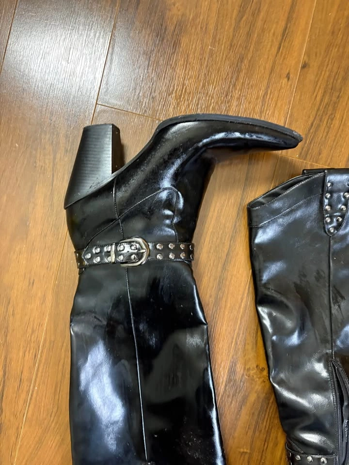 Patent Leather Knee High Cowboy Boot (Mens 11/Womens 13) - photo 3