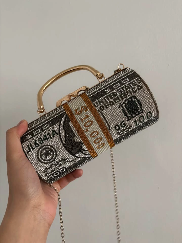 Rhinestone Money Clutch with detachable chain strap - photo 2
