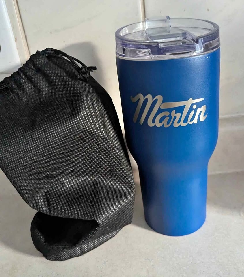 20oz Insulated Stainless Steel Travel Tumbler - Martin Engraved
