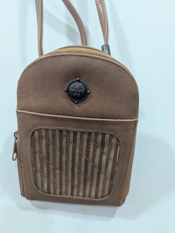 4 West 33 Suede Brown Small Crossbody Bag - photo 2