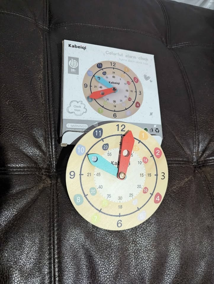Wooden Time Telling Learning Clock for Kids - photo 3