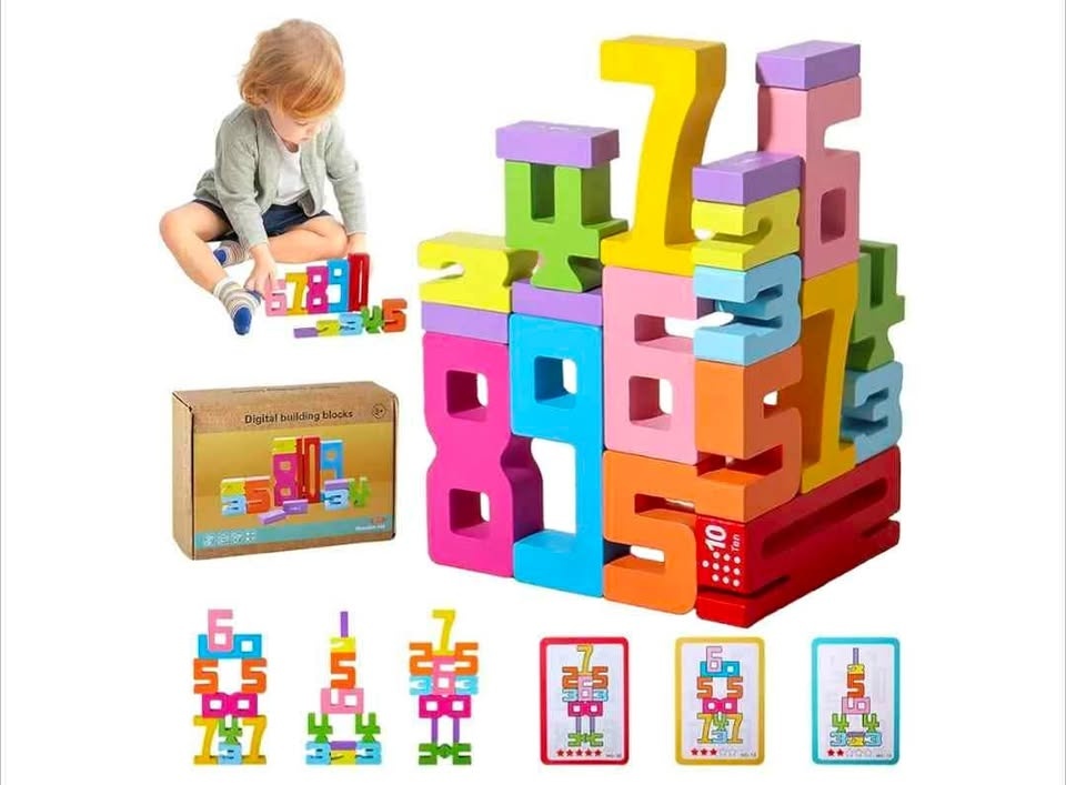 Brand new educational wooden balance digital number blocks with