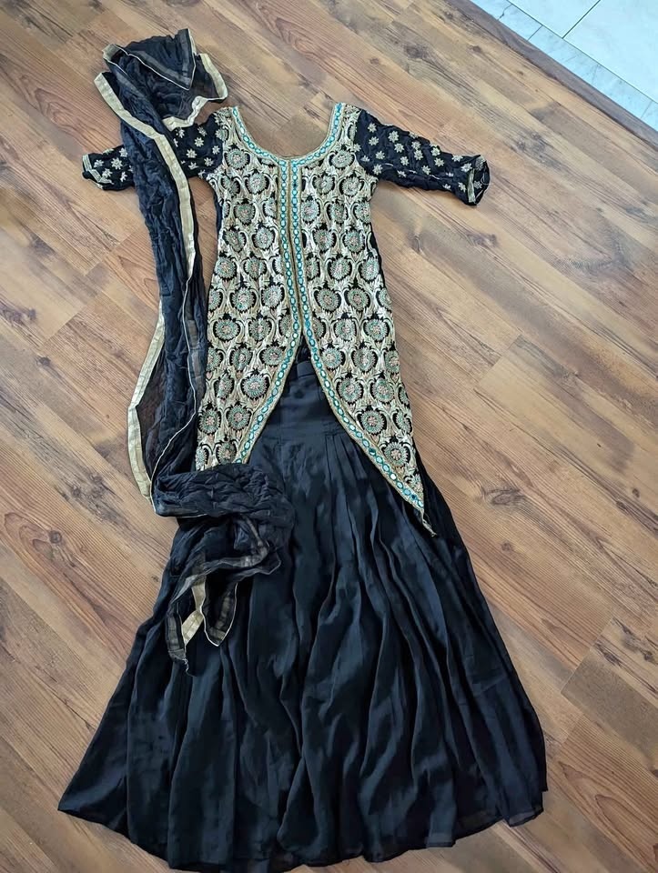 Beautiful heavy embroidery work 3 piece sharara dress