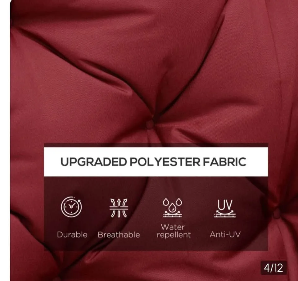 3 Seater Outdoor Swing Cushions, Wine Red image indicator(5)