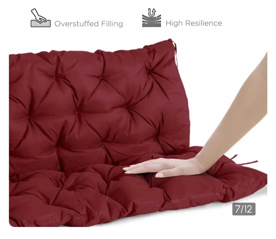 3 Seater Outdoor Swing Cushions, Wine Red image indicator(6)