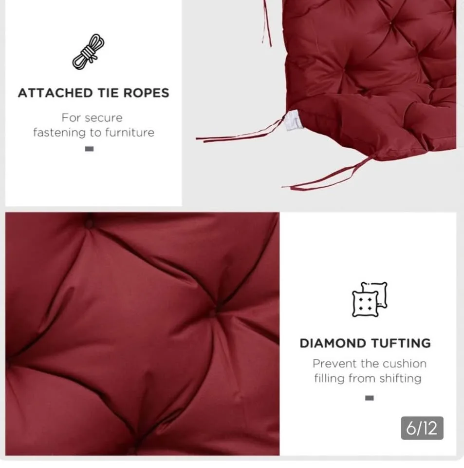 3 Seater Outdoor Swing Cushions, Wine Red image indicator(7)