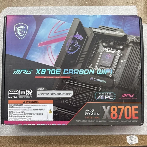 MSI MPG X870E CARBON WIFI AM5 AMD X870E ATX Motherboard Tested