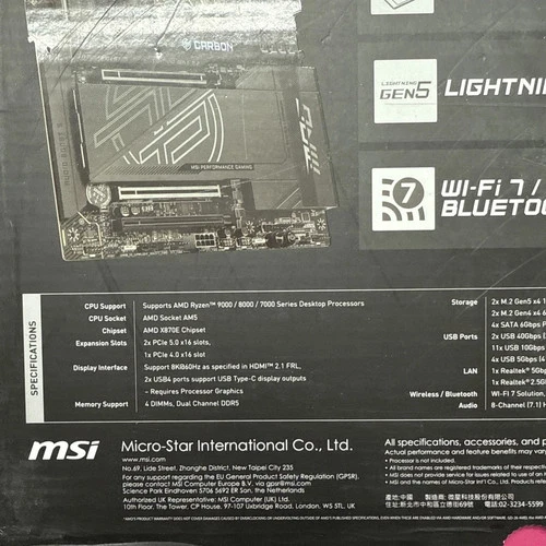 MSI MPG X870E CARBON WIFI AM5 AMD X870E ATX Motherboard Tested - photo 3