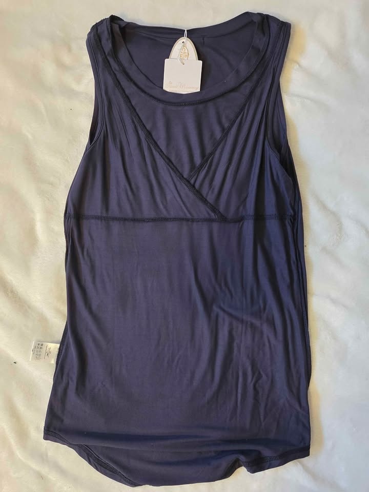 Sweet Mommy Navy Maternity Nursing Tank Top Small New with Tags - photo 4