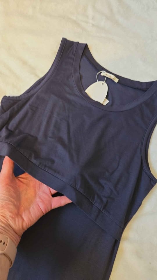 Sweet Mommy Navy Maternity Nursing Tank Top Small New with Tags - photo 5