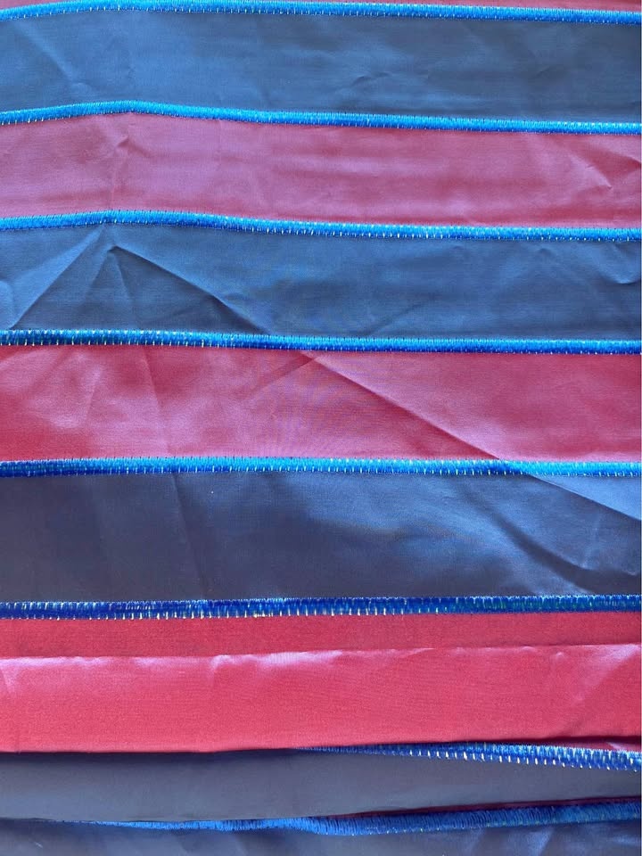 Blue and purple shiny polyester fabric