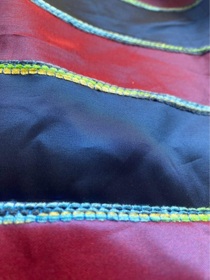 Blue and purple shiny polyester fabric - photo 2