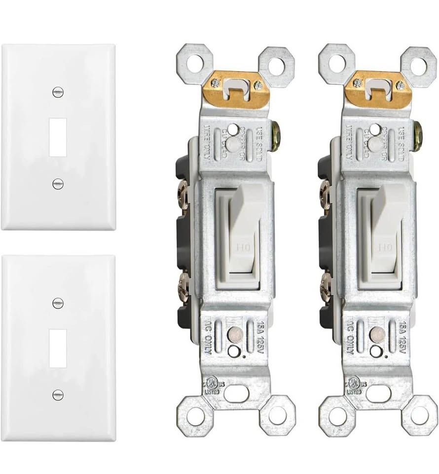15 Toggle Light Switches + 10 Wall Plates