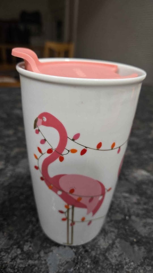 Holiday Flamingo Ceramic Travel Mug by David's Tea - photo 2